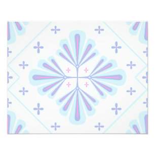 Foto Padrão de repetição floral geométrica azul pastel