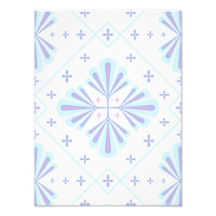 Foto Padrão de repetição floral geométrica azul pastel
