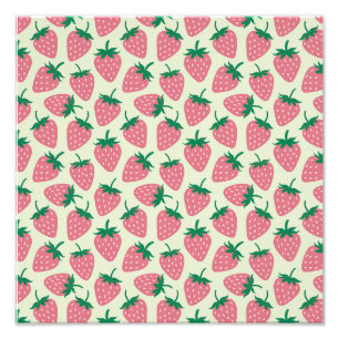 Foto Padrão de Verão Morango Rosa