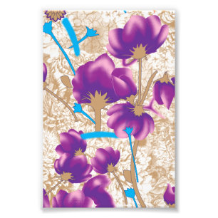 Foto Padrão floral vibrante com púrpura e azul f