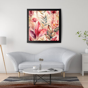 Foto Padrão Floral Vibrante de Aquarela para Decoração