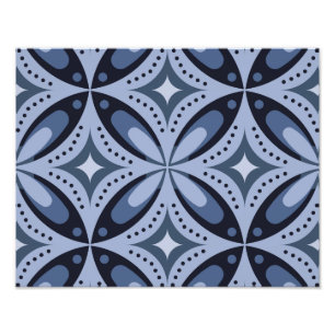 Foto Padrão Geométrico Azul Estilo Retro