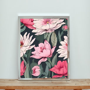 Foto Padrão Invisível de Dreamscape Floral Cor-de-Rosa 