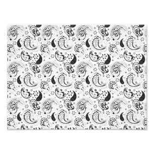 Foto Padrão Paisley Preto e Branco – Arte Textil Elegan