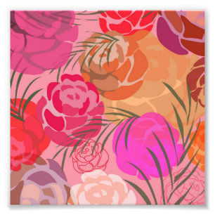 Foto Padrão rosa com flores e plantas