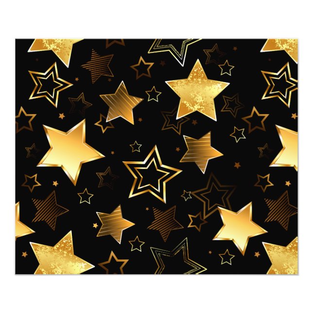 Foto Padrão sem costura com estrelas de Ouro (Frente)