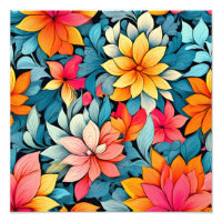 Padrão Sem Costura Floral Vibrante