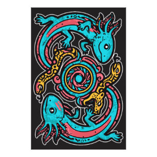 Foto Padrão tribal mitologia boho Xolotl Axolote Asteca