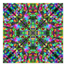 Padrão Verde e Arco-Íris Mandala