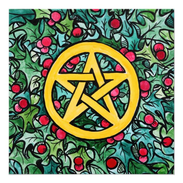 Foto Pagan Yule Pentagram (Frente)