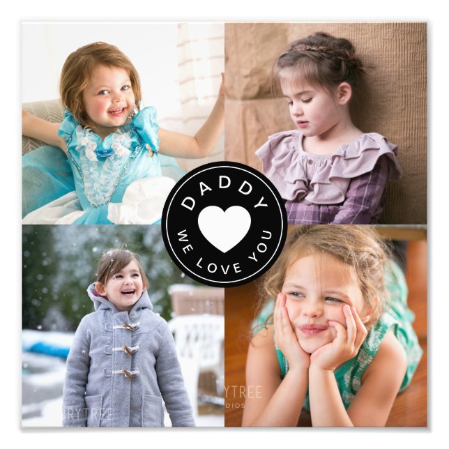 Foto Pai Que Te Amo Impressão de Colagem Fotográfica Co (Frente)