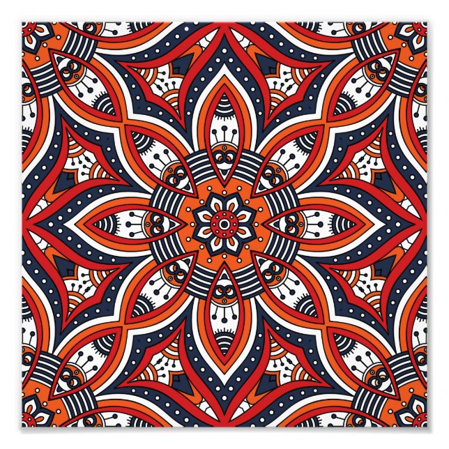 Foto Painterly Nature Boho Floral Mandala (Frente)