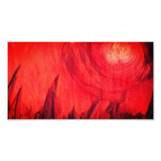 FOTO PAISAGEM ABSTRATA DE PÔR DO SOL VERMELHO ARDENTE