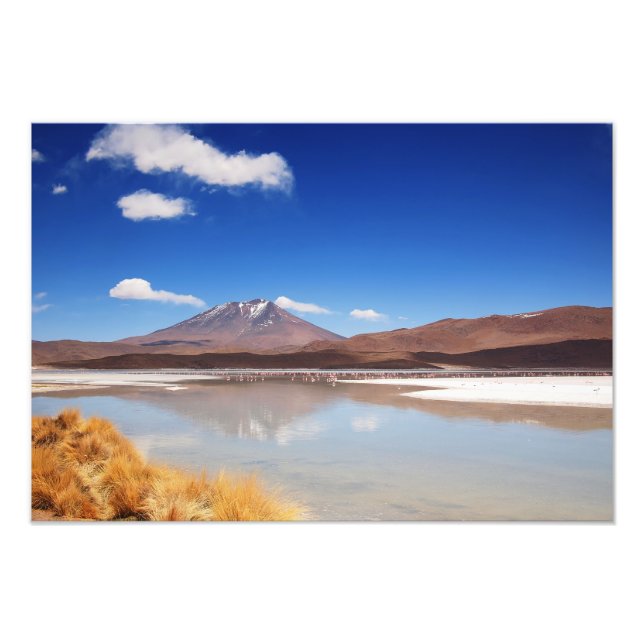 Foto Paisagem altiplano com vulcão na Bolívia (Frente)