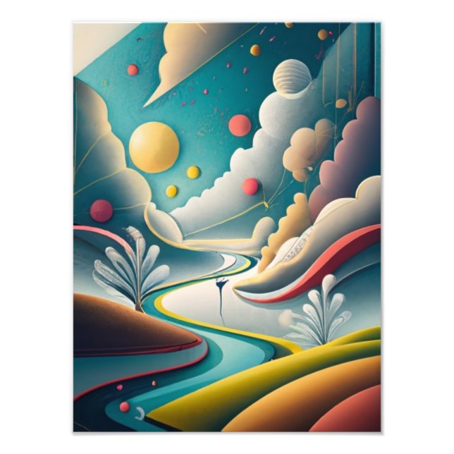 Foto Paisagem da Montanha Dreamy em Matizes de Pastel (Frente)