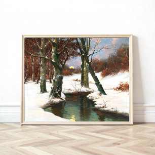 Foto Paisagem de Inverno Com Lua Nascente 
