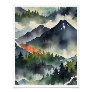 Foto Paisagem de Montanha Japonesa Vintage