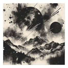 Foto Paisagem de montanha surreal com Abstrato