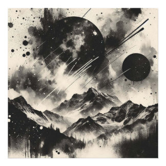 Foto Paisagem de montanha surreal com Abstrato