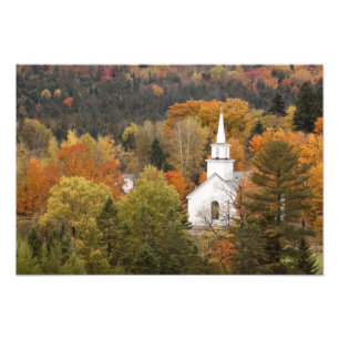 Foto Paisagem de outono com igreja, Vermont, EUA