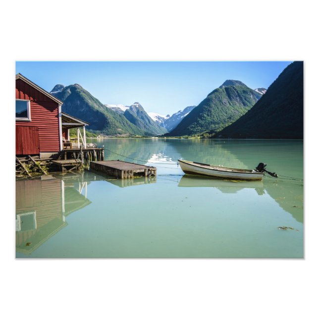 Foto Paisagem do fiorde na Noruega poster (Frente)