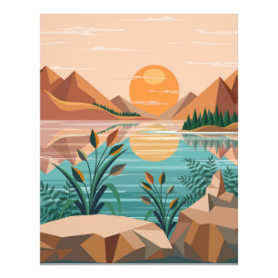 Foto Paisagem do pôr do sol no lago da montanha pacífic