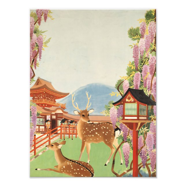 Foto Paisagem JAPONESA | veado sagrado de Nara | templo (Frente)