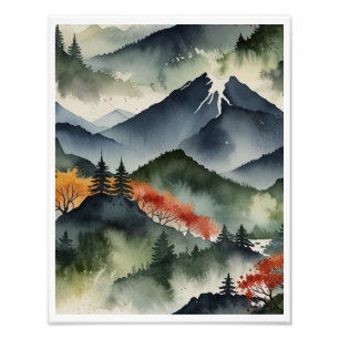 Foto Paisagem Montanhosa Japonesa Vintage