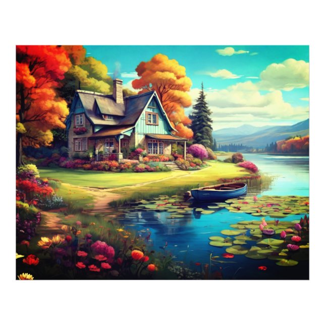 Foto Paisagem natural com lago, além do algodão-4455 (Frente)