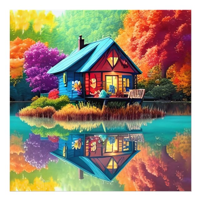 Foto Paisagem natural com lago e outono-38566 (Frente)