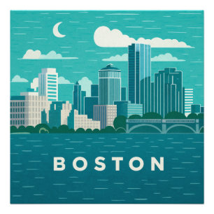 Foto Paisagem Noturna da Cidade de Massachusetts Cida