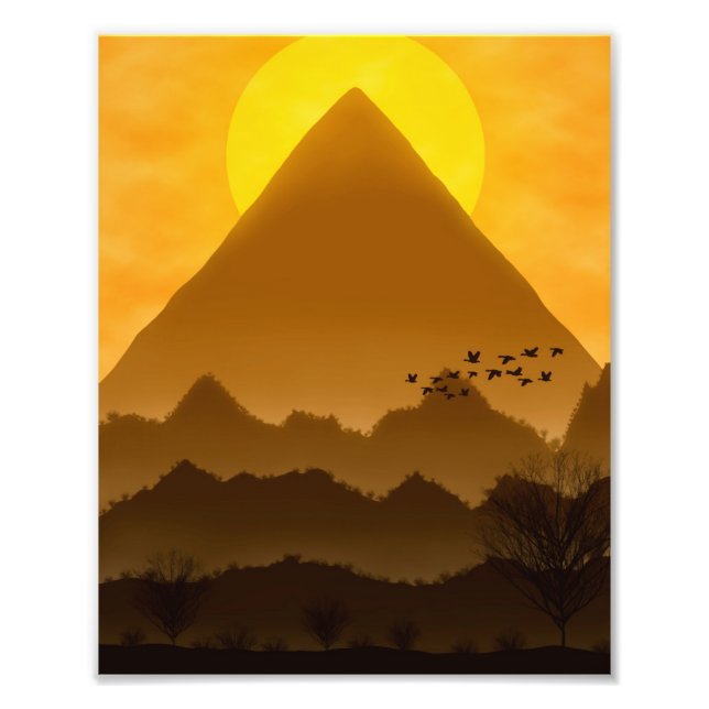 Foto Paisagem Pôr do Sol Monocromática Amalela (Frente)