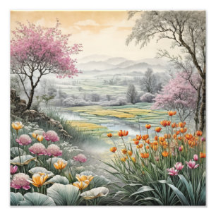 Foto Paisagem Sonhadora com Brilhos Rosa