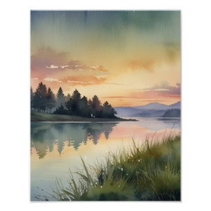 Foto Paisagem Sonhadora de Aquarela Suave