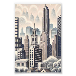 Foto Paisagem Urbana em Desenho a Tinta Carta de Boas-V