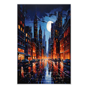Foto Paisagem Urbana Vibrante à Noite Arte Urbana
