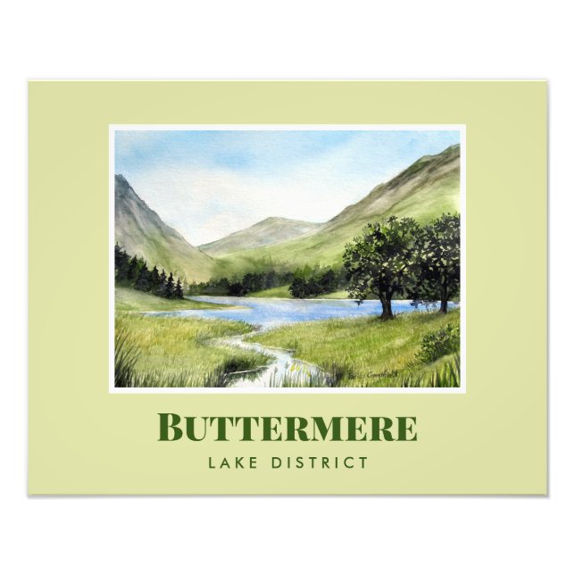 Foto Paisagem Watercolor Painting of Lake Buttermere (Frente)