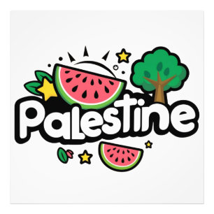 Foto Palavra de Cuta Palestina cercada por melancia