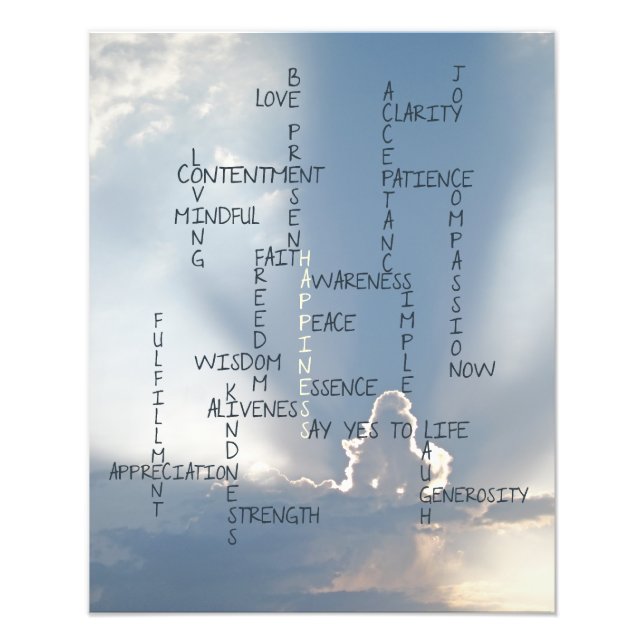 Foto Palavras Inspirativas para viver para a felicidade (Frente)