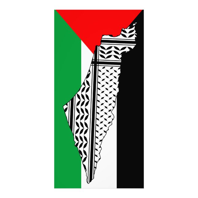 Foto Palestina - Bandeira e Mapa com Padrão Keffiyeh (Frente)