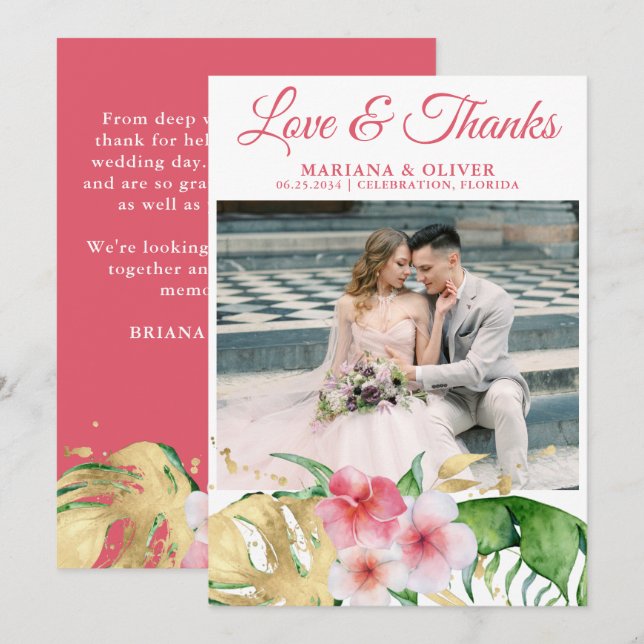 Foto: Palma Tropical Deixa Convite Floral (Frente/Verso)