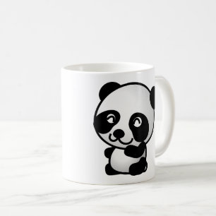 Foto panda, animais. caneca de café