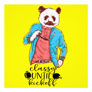 Foto Panda Bear Sofisticado Até o Começo do Jogo Futebo
