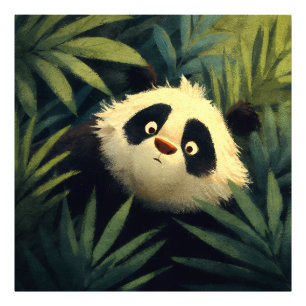 Foto Panda de Olhos Arregalados Espia a Folhagem