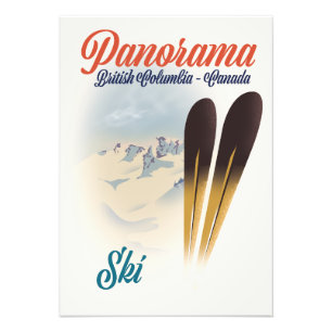 Foto Panorama British Columbia Canada ski poster