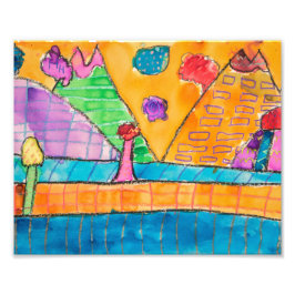 Foto Panorama do vulcão Whimsical 8x10 Impressão