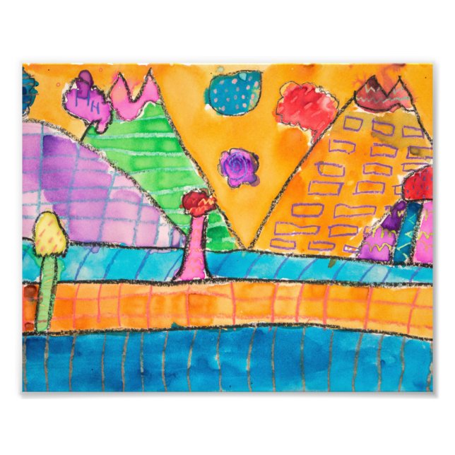 Foto Panorama do vulcão Whimsical 8x10 Impressão (Frente)