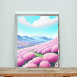 Foto Panorama Majestoso das Flores e Montanhas Rosa