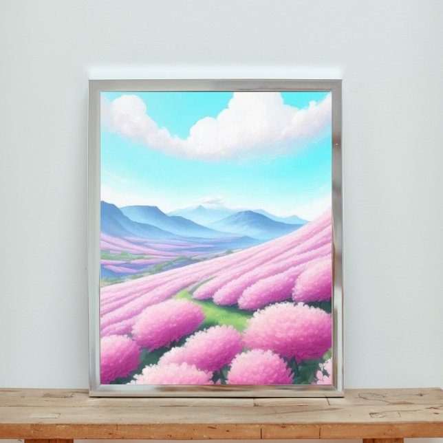 Foto Panorama Majestoso das Flores e Montanhas Rosa (Criador carregado)