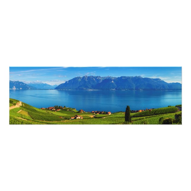 Foto Panorama sobre a região de Lavaux, Vaud, Suiça (Frente)